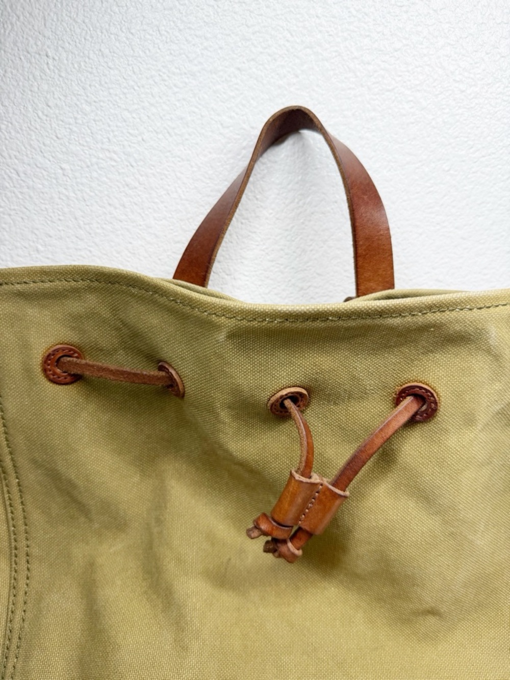 Madewell Somerset Cotton Canvas Leather Strap Drawstring Backpack - Picture 5 of 15